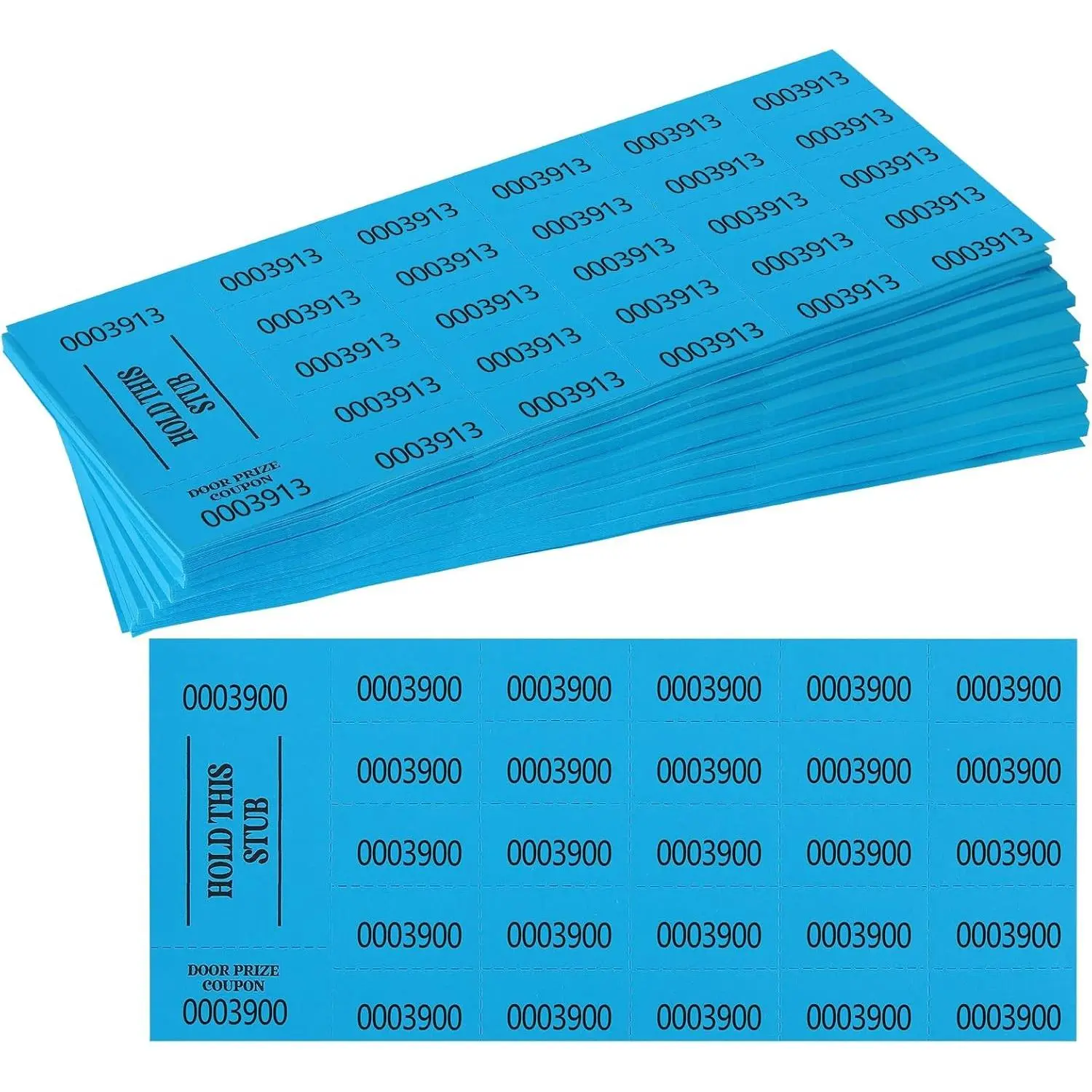 500 Pieces Auction Raffle Tickets Basket Tickets Raffle Tickets Sheets Basket Auction Ticket Blue 4"×9" for Chinese Door Prize Fundraiser Drink Carnival Penny Auctions Events-500 Numbers