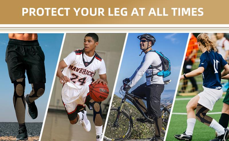 UGEM Full Leg Compression Copper Knee Sleeves Anti Slip Compression Stockings Support for Thigh Knee Calf Arthritis 20-30mmHg Reduce Varicose Veins Swelling for Men Women UGEM Full Leg Compression Copper Knee Sleeves Anti Slip Compression Stockings Support for Thigh Knee Calf Arthritis 20-30mmHg Reduce Varicose Veins Swelling for Men Women