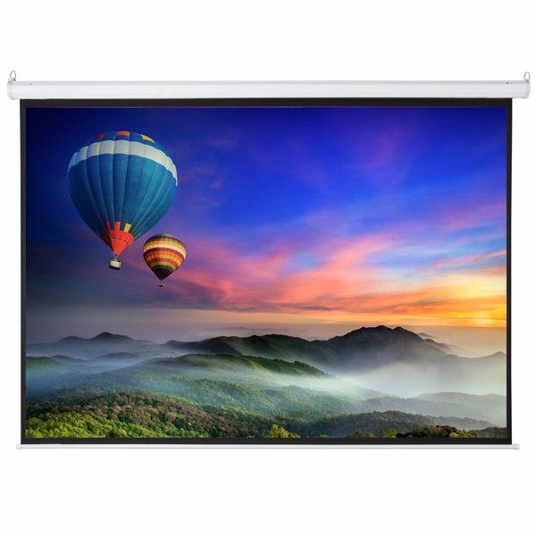100" 4:3 80"*60" Motorized Projector Screen with Remote Control, Matte White Viewing Area, Ceiling/Wall Mountable, Silent Operation for Home Theater, Office, Classroom
