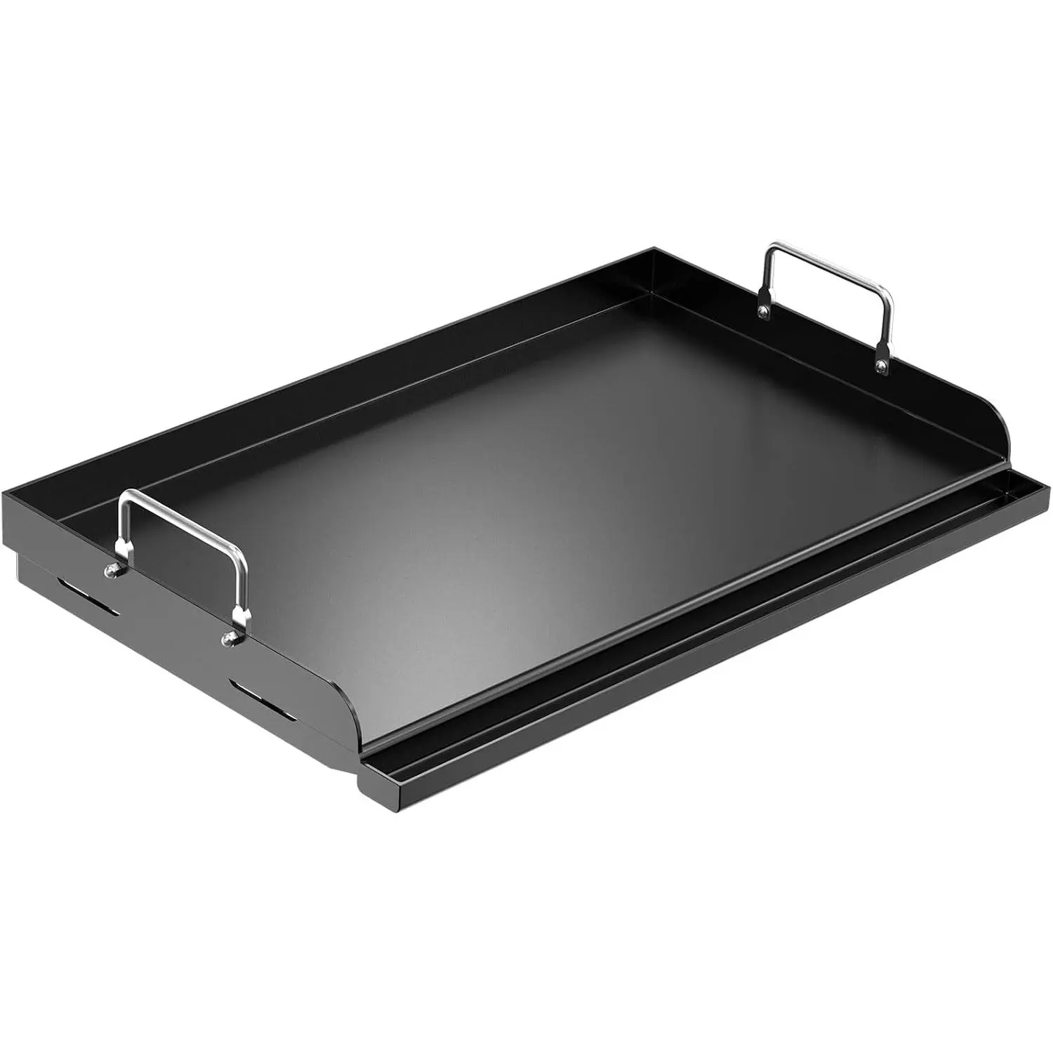 25" x 16" Pre-Seasoned Cast Iron Nonstick Nanoceramic Griddle for Gas Grill & Gas Stove, Flat Top Plate Insert for Outdoor Camping, Tailgating, Parties