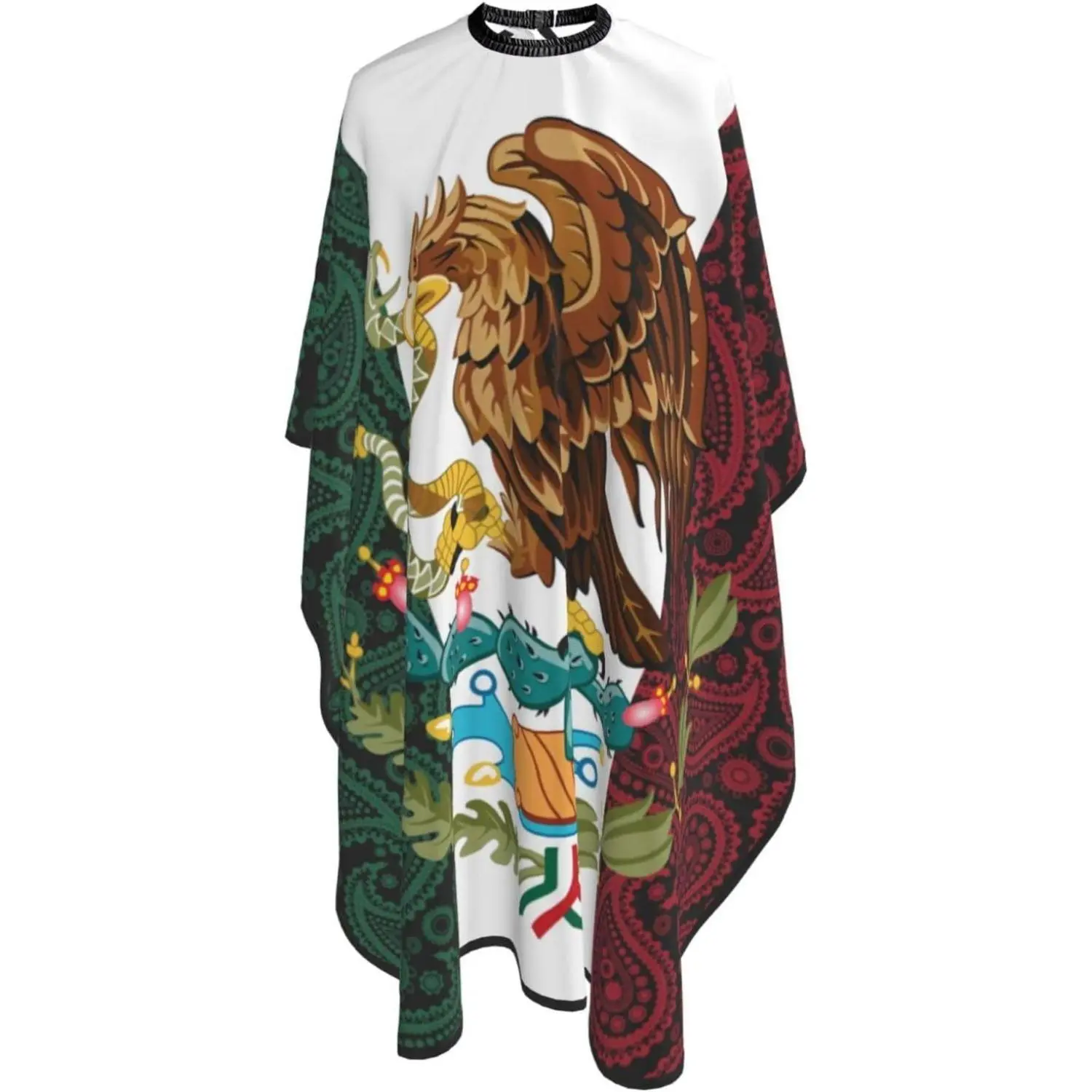 Professional Mexico Paisley Flag Salon Barber Cape - Waterproof, Durable, Non-Stick, Anti-Static Hairdressing Cape with Adjustable Snap Closure - 55inX66in Haircut Apron for Hair Stylists, Home Use