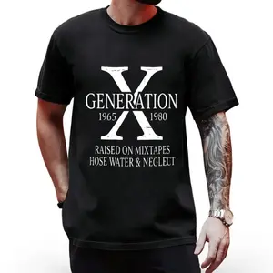180g[100%cotton]Generation X Men's Shirt |   Soft Cotton Fun Gen X Nostalgia Graphic Tee
