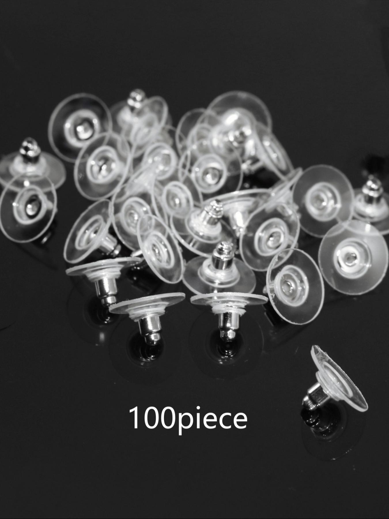 100pcs Solid Color Non-slip Earring Backs for Earrings, Portable and Lightweight Ear Safety Back, Diy Earring Repair Accessories