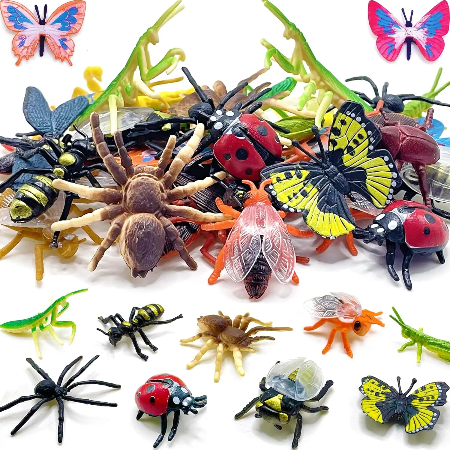 102 Pack Mini Bug Toys, Realistic Insect Toys Figures for Kids, Fake Plastic Bugs for Education Themed Insect Party, Classroom Reward, Gardening Decorationfidget toys