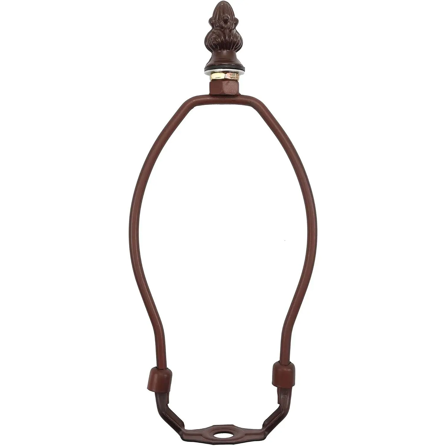 SS005 Lampshade Lamp Shade Support with Finial for Tiffany Style Stained Glass Table Lamp (Brown 6.5" High)
