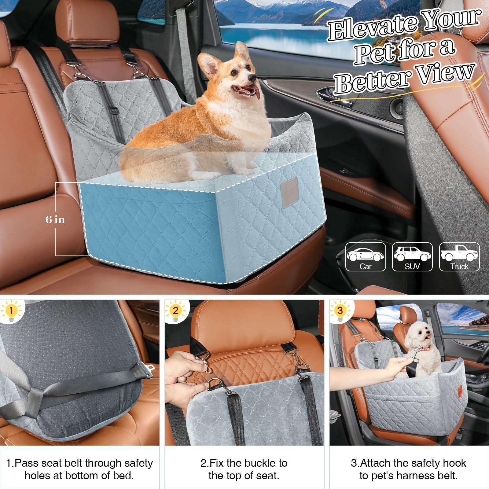 Cross-border best-selling pet car seat, detachable and washable, suitable for all seasons, co-pilot seat for small dogs with elevated bottom