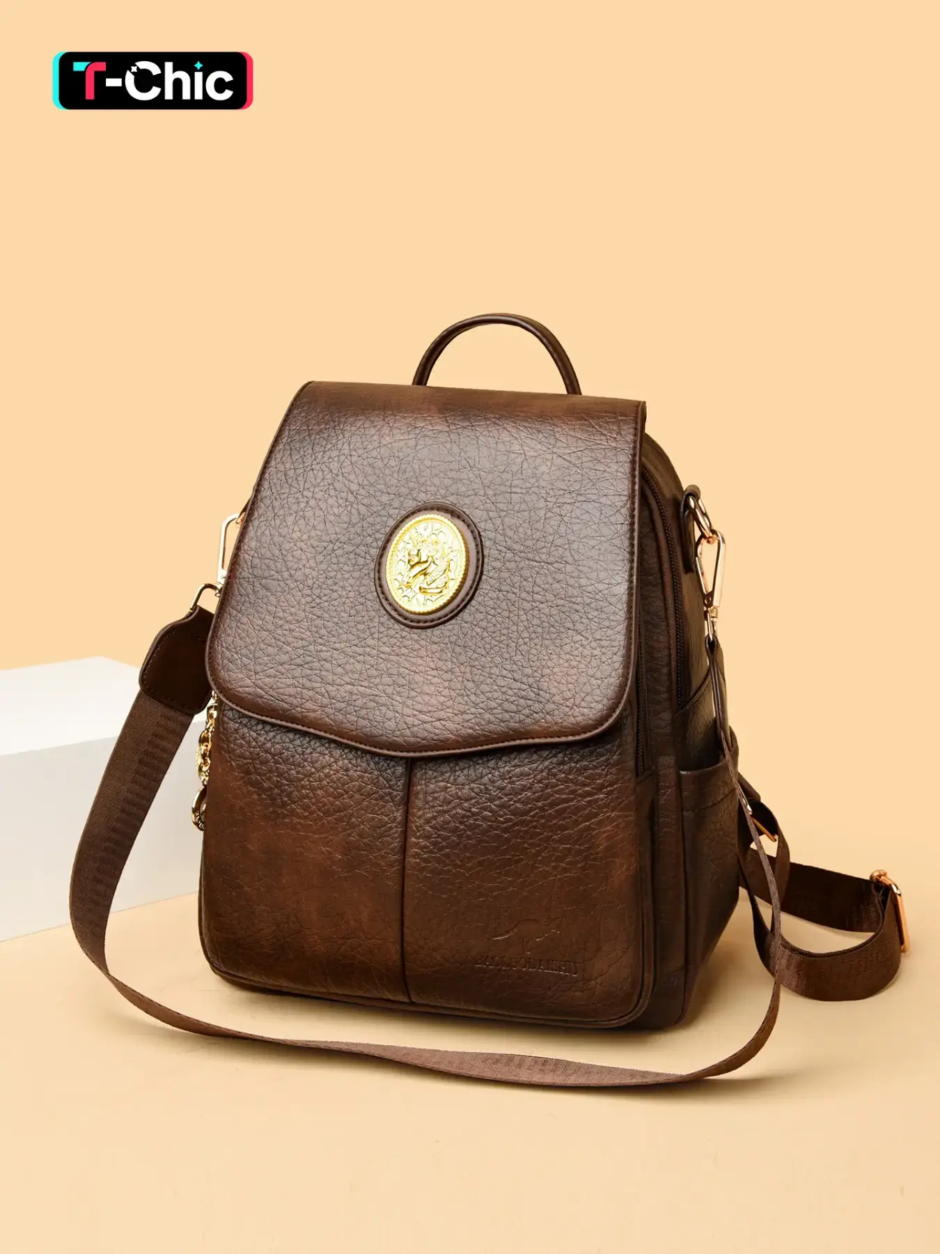 Vintage Lychee Texture Multifunctional Backpack For Women Fashion Personalized Minimalist Backpack Lightweight Wear Resistant Small Casual Bag Perfect For Campus Commuting Outing Hiking Travel Casual Daypack Backpacks