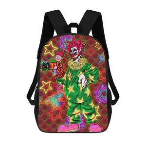 Outer Space Killer Clown Backpack - Vibrant horror pattern, durable for daily travel and casual use