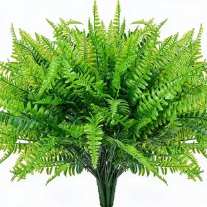 Artificial Boston Fern Plant, 22 Pcs/Set Fake Plastic Plants Faux Decorative Plants for Home, Wedding and Balcony, Home Decor Supplies and Garden Decorations, Artificial Ferns