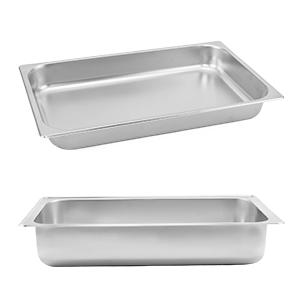 ROVSUN 9Quart 1 Pack Roll Top Chafing Dish Buffet Set, Stainless Steel Chafers for Catering, Rectangular Buffet Servers and Warmers Set with Glass Window for Parties, Banquet, Wedding, Full Size Plates