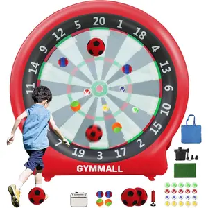 Giant Dart Board Inflatable with Pump, Outdoor and Indoor Soccer Sport Kick Dartboard for Kids and Adults, Waterproof Darts Board Yard Game with 20 Golf Balls, 4 Sticky Balls, 2 Soccers