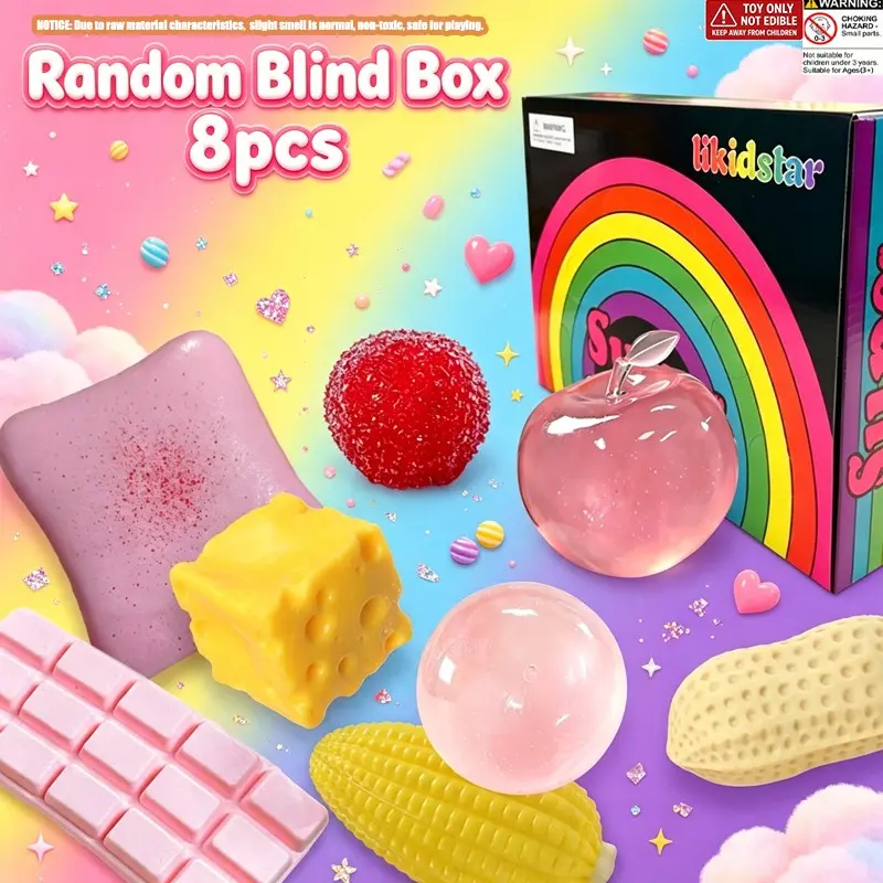 8pcs - Novel Stress Relief Set, Children and Adults Ventilating Stress Relief Toys, Sensory Set, Stress Relief Toys, Creative Slow Rebound, Party Gift, Soft Squeeze Toys, Can also be used as Office Placement Items