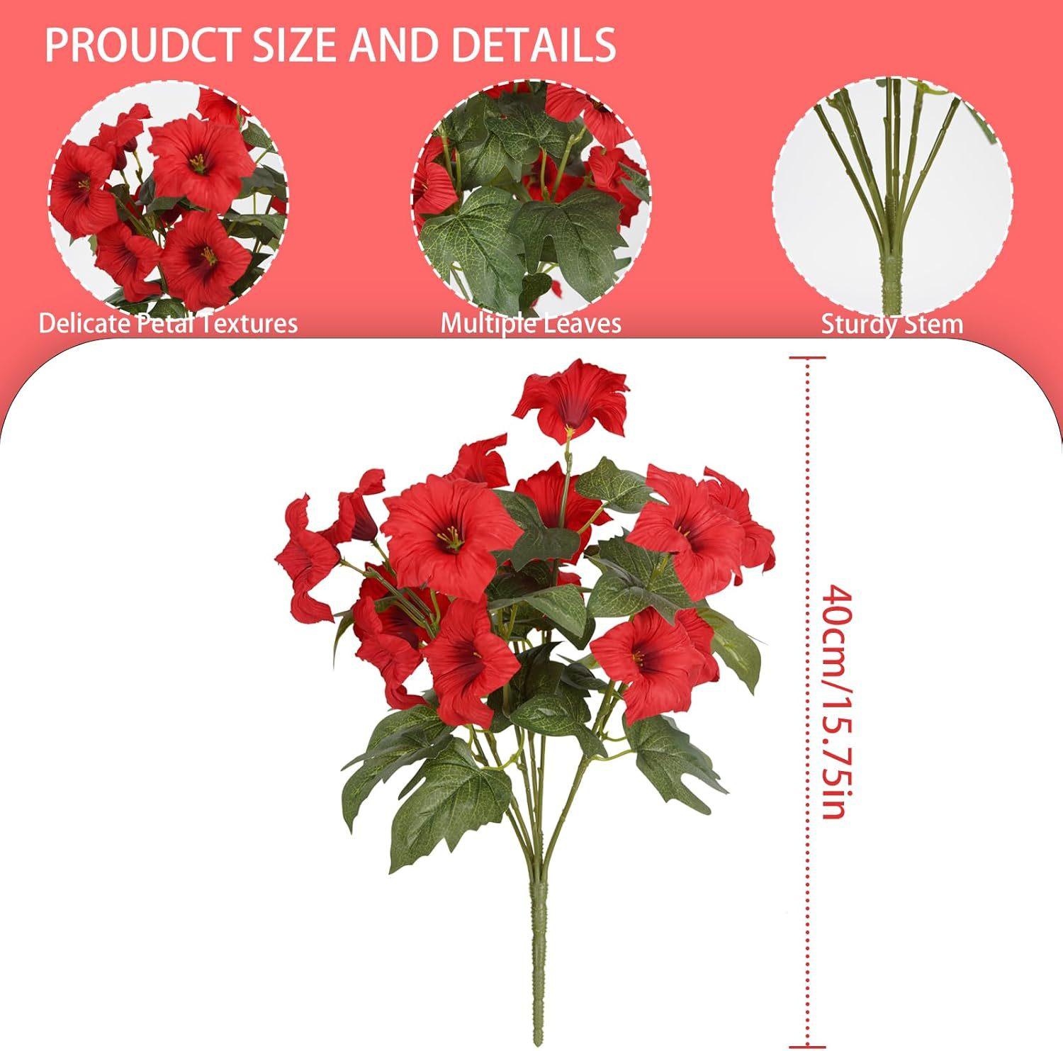 Artificial Fake Flowers Plants for Outdoor Decoration,2PCS Faux Decorative Flower for Home Garden, Porch, Window Box & Yard,Spring/Summer Artificial Flower Plant for Seasonal Celebrations