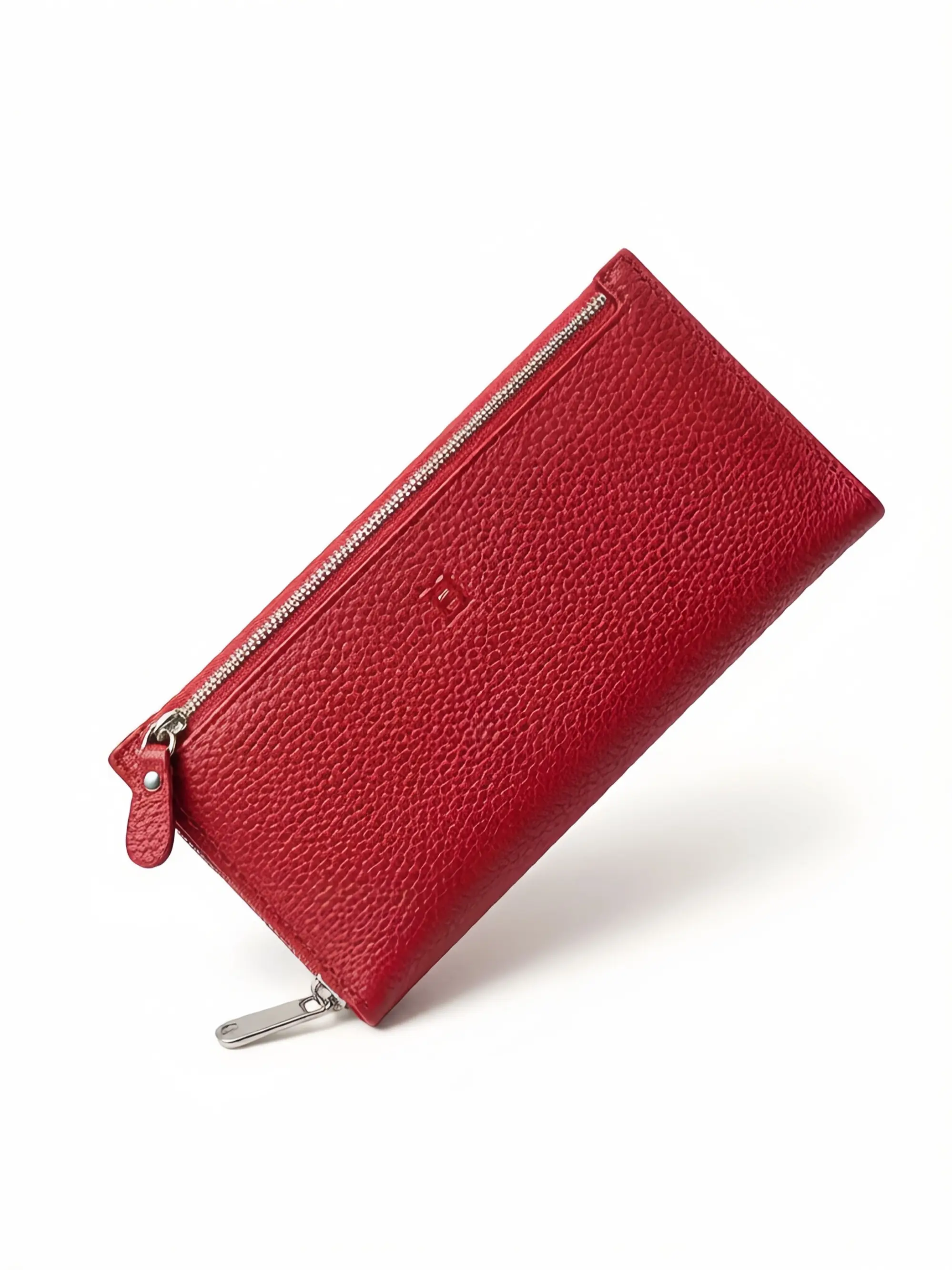 Women's Genuine Leather Long Wallet, Unisex Slim Handheld Purse, Zippered Compartment for Phone, 6 Card Slots, Elegant Design, Elegant Fashion Wallet