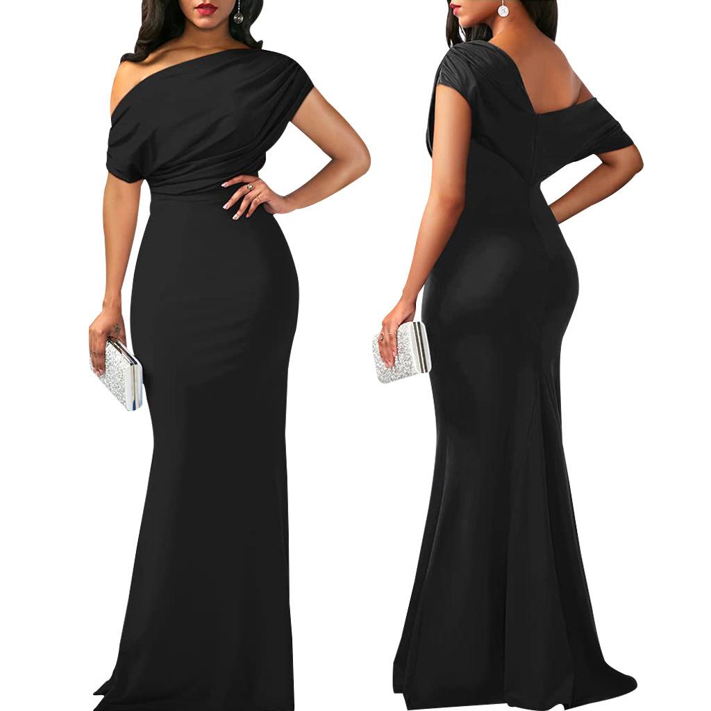 2024 Spring Women Elegant Sleeveless Off Shoulder Bodycon Long Formal Party Dress