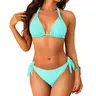 Aqua Eve Women Halter Bikini Set - Two Piece Triangle Swimsuit Tie Bathing Suit Cute Vacation Swimwear for Women SwimWeek