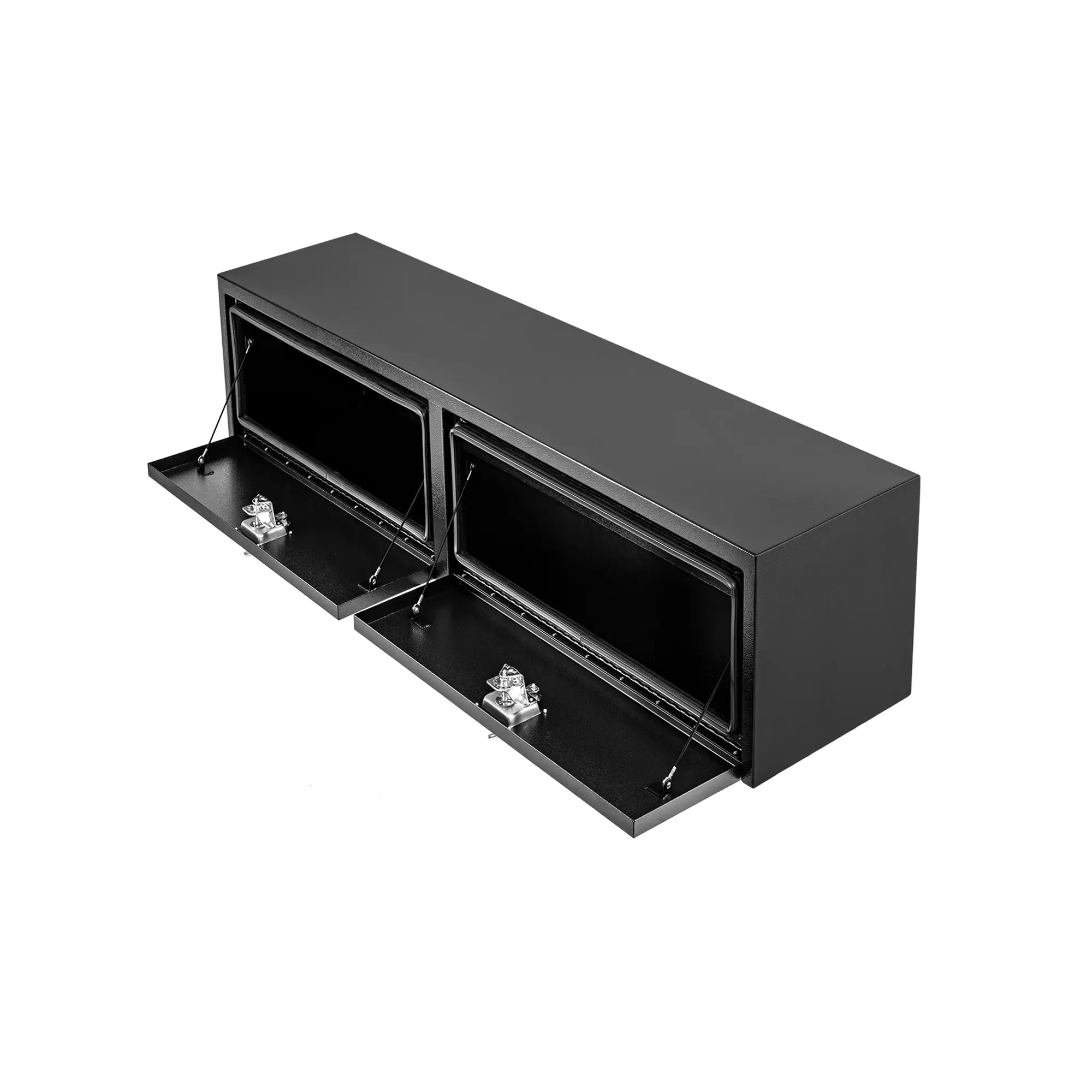Heavy Duty Underbody Tool Box Truck Bed Storage with t-Handle Lock Black Steel Smooth Surface Truck Tool Box for Truck, Pick Up, RV, Trailer, 48 x 16 x 13 Inch