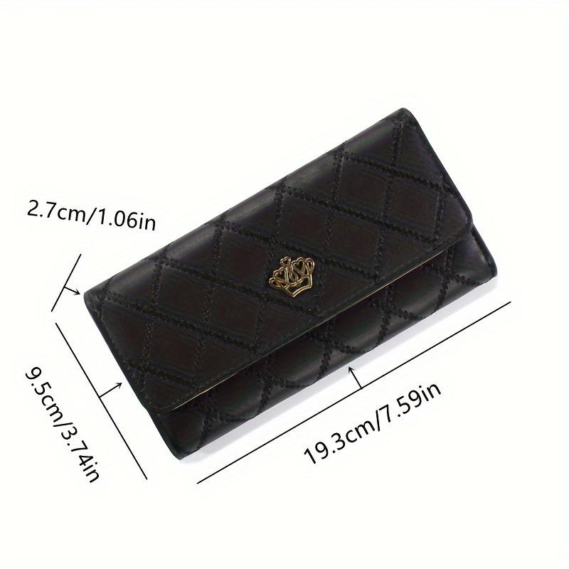 New Fashion Diamond Pattern Metal Crown Women's Wallet 70% off Long Wallet Large Capacity Mini Wallet Zipper Purse
