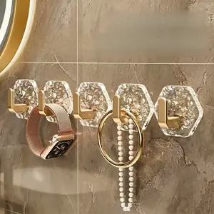 Self-Adhesive Hooks 10/20 Pack Hexagonal Ripple Design Heavy Duty Sticky Hooks Waterproof Rustproof for Bathroom Kitchen Keys Towels Coats Household Storage Organiser Easy Installation
