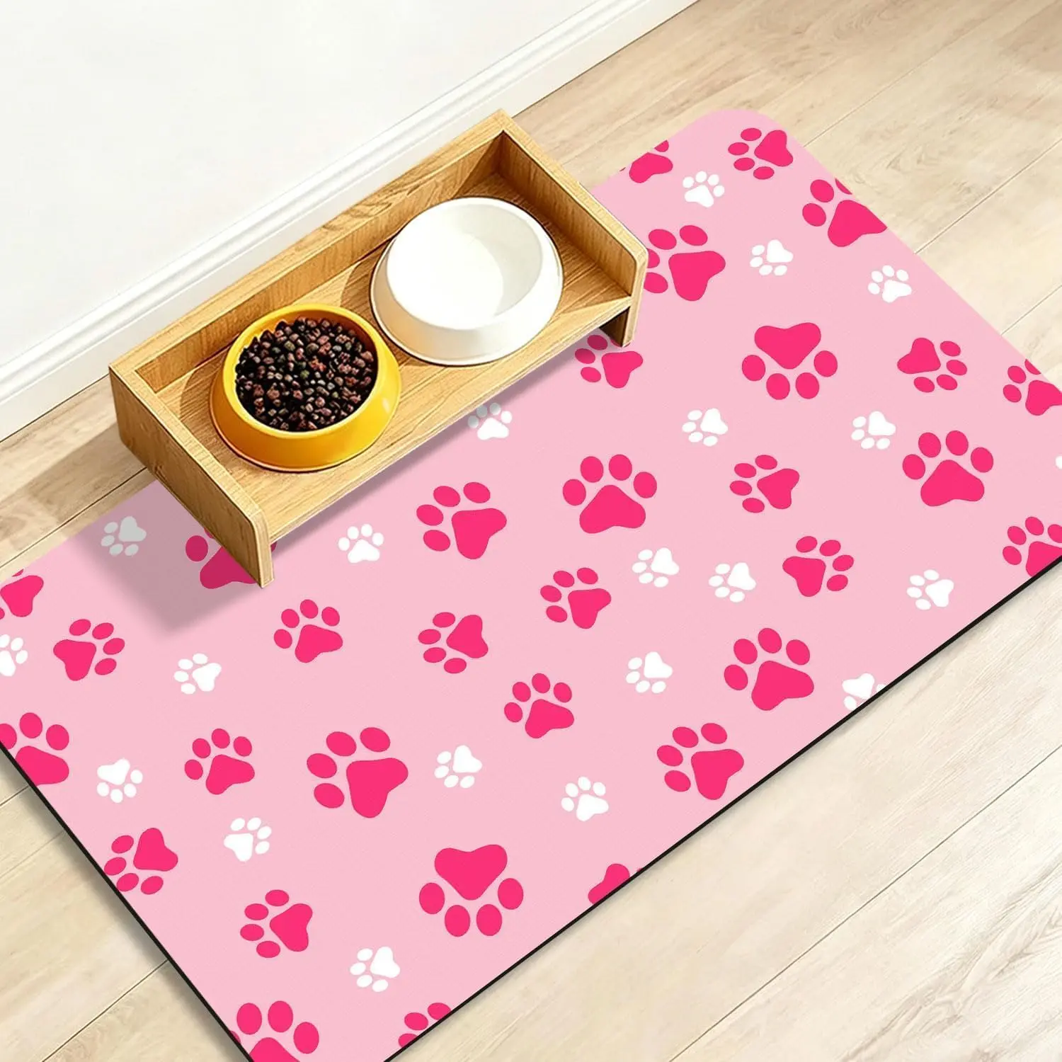 Mat for  and Water Mat,    Bowl Mat, 12"x20" | Absorbent Quick Dry, Non Slip Backing for Floors, No Stains, Feeding mat,  Mat for  Drinkers,  Paw