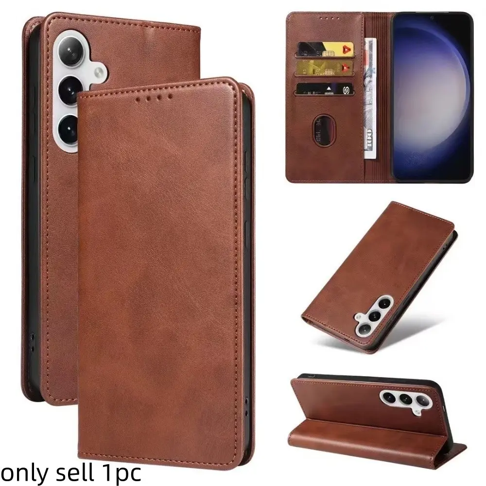 Samsung Note20 Ultra Leather Phone Case, Minimalist Design, Full Protection Anti-Drop, Flip Cover, Compatible with Note 9, Note 8, Note 10 Lite