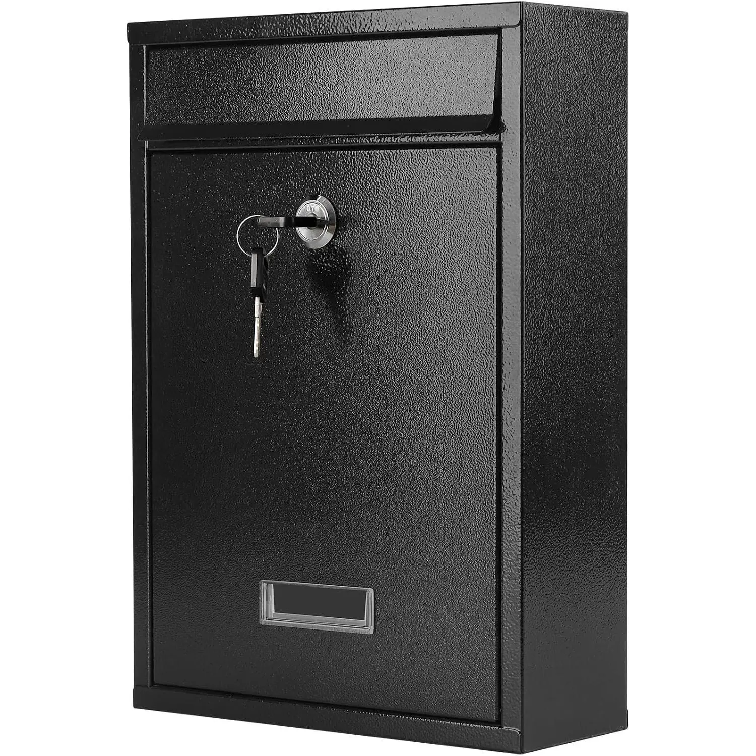 Wall Mount Locking Mailbox for Outside, Black, 12.4 in