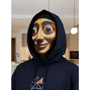Funny Role-Playing Cool Props, Breathable Full Face Costume Mask, Stylish Mask Print, Polyester Knit Fabric, Ideal for Events & Festivals
