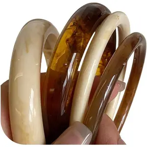 Acrylic Bangles Bracelets for Women, Irregular Acrylic Resin Chunky Bracelets Geometric Fashions Thick Statement bangle Set