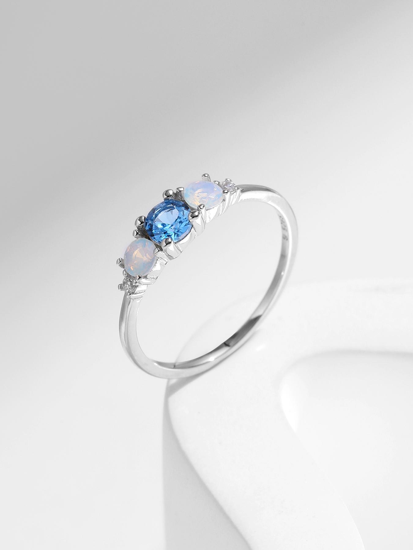 925 Sterling Silver Artificial Crystal Decorated Ring, Fashion Jewelry for Party, Daily Clothing Decor, Trendy All-match & Exquisite Jewelry for Birthday Gift