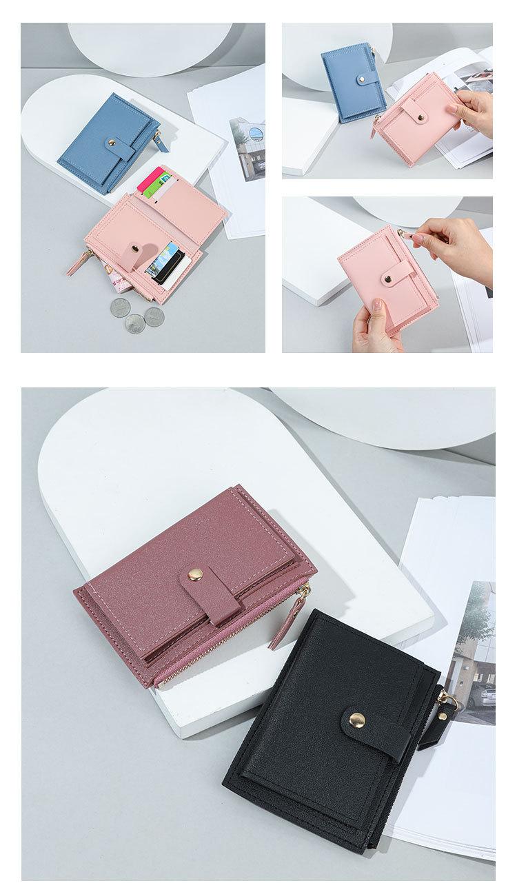 Women's Small Slim Bifold Wallet Compact PU Leather Credit Card Holder with Multi-Card Slots, Zipper Coin Pocket Thin Minimalist Purse for Daily Use