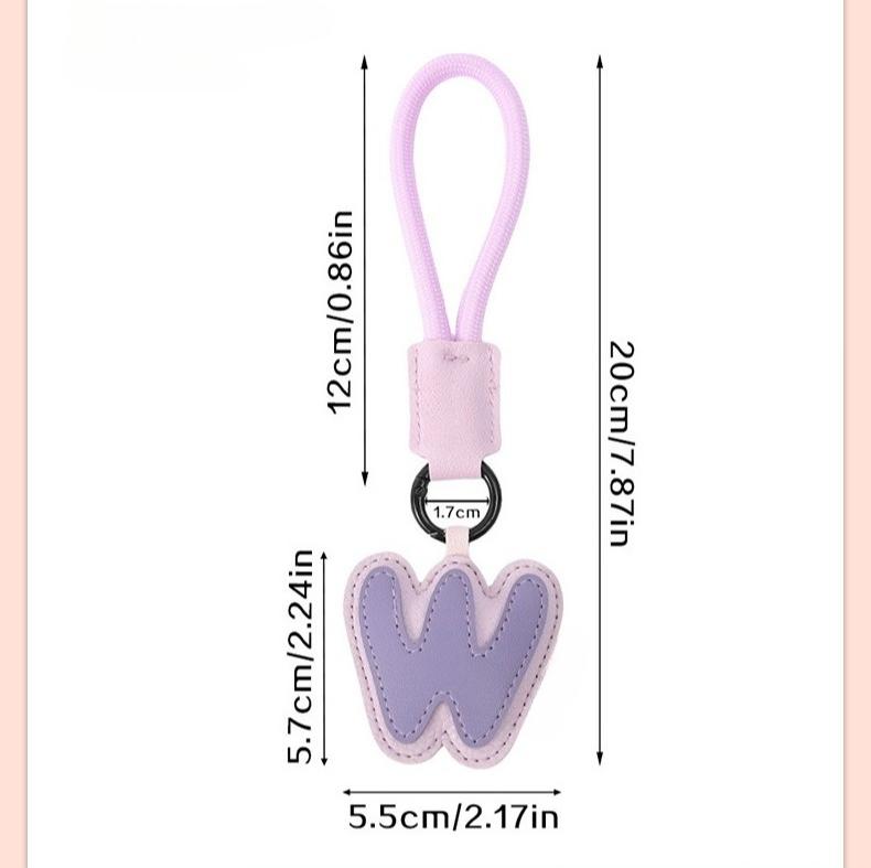 Elechobby Initial Keychain,26 Leather Alphabet Letters keychain For Women Handbag Charm Gift for Sister Besties