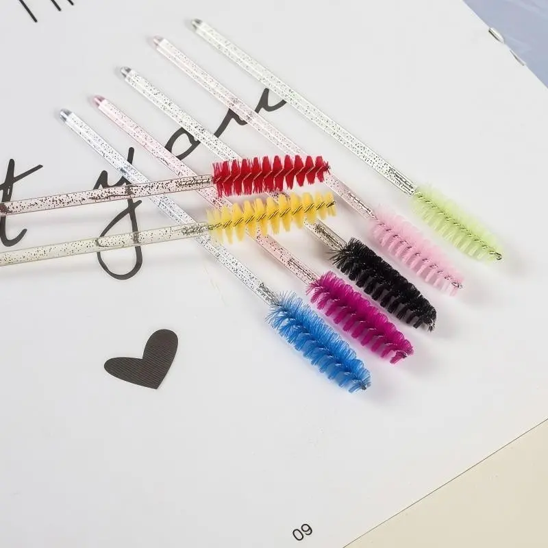 50pcs Disposable Eyelash Brushes Spoolies, Multicolor Plastic Mascara Wands, Portable Eyebrow Comb, Lash Tinting, Brow Styling, Makeup Application