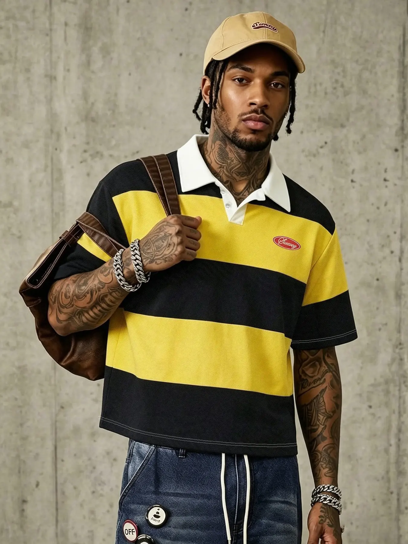 Men's Fashion Summer Retro Vintage Rugby Style Striped Collared Polo Shirt, Casual Slim-Fit, Multiple Colors, Unisex, Versatile Daily Wear, Summer Polos