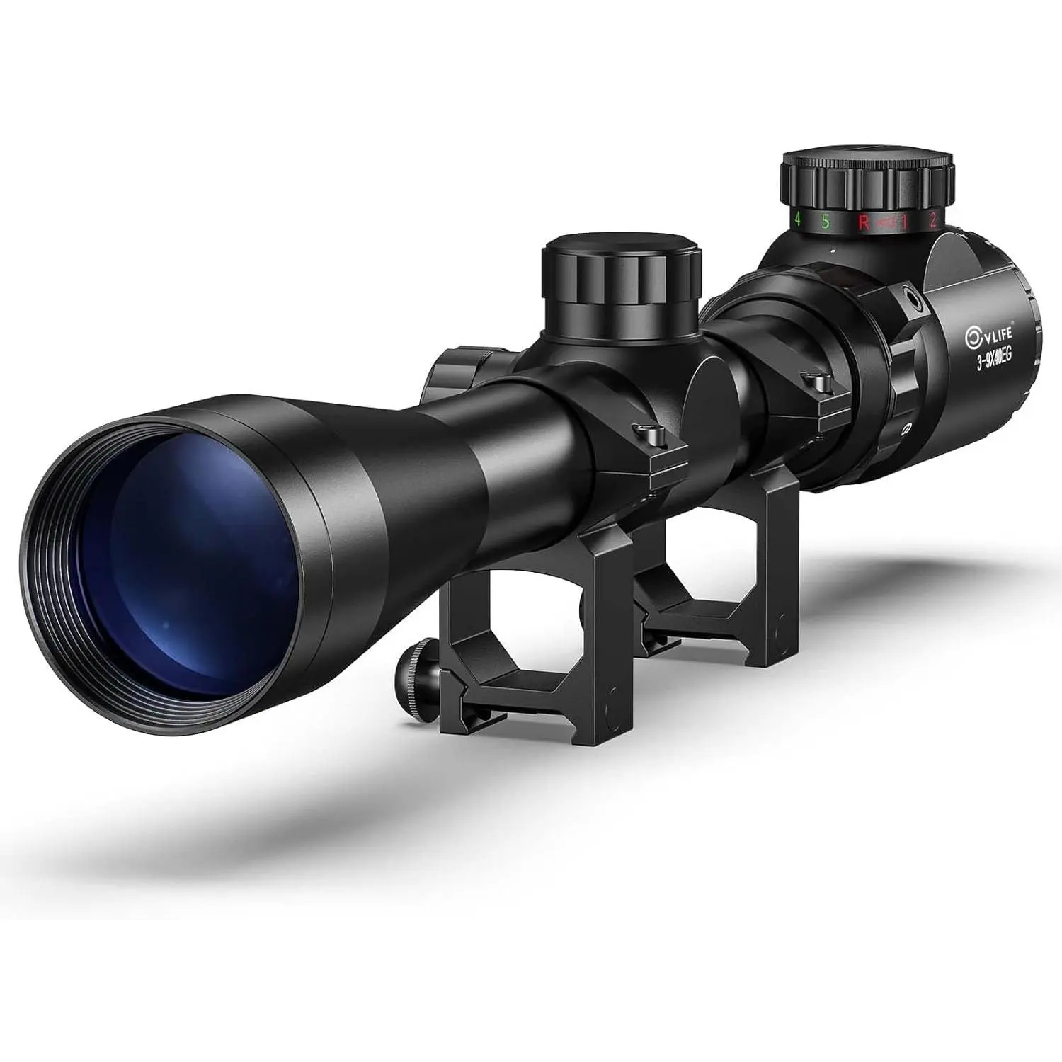 3-9x40 Scope, Red & Green Illuminated Optical scope, 1 inch Tube Scope for Hunting with Mounts