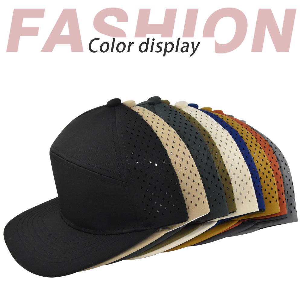 Cross-border 6-panel hard-brim flat cap adult mesh cap advertising hip-hop cap custom logo curved brim sunshade cap