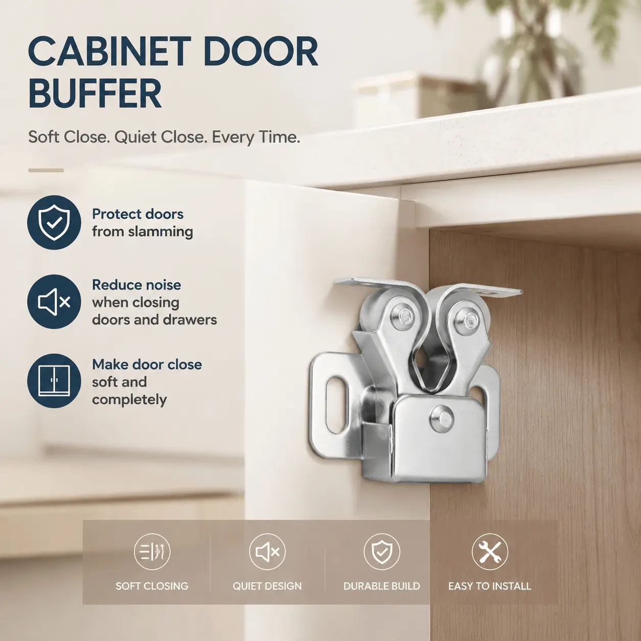 Soft Close Cabinet Door Dampers Set, Furniture Hardware Anti-Collision Damping Device, DIY Installation Upgrade Kit for Wardrobe Kitchen Drawers, Multi-Pack Durable High-Quality Home Repair Tools