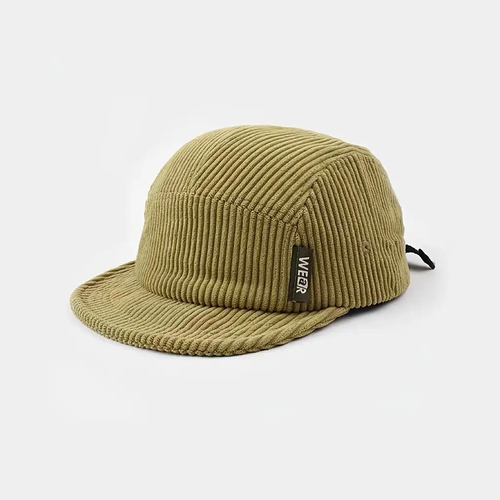 Solid Color Men's Women Corduroy Baseball Cap Outdoor Casual Vintage Soft Brim Five-Panel Hat