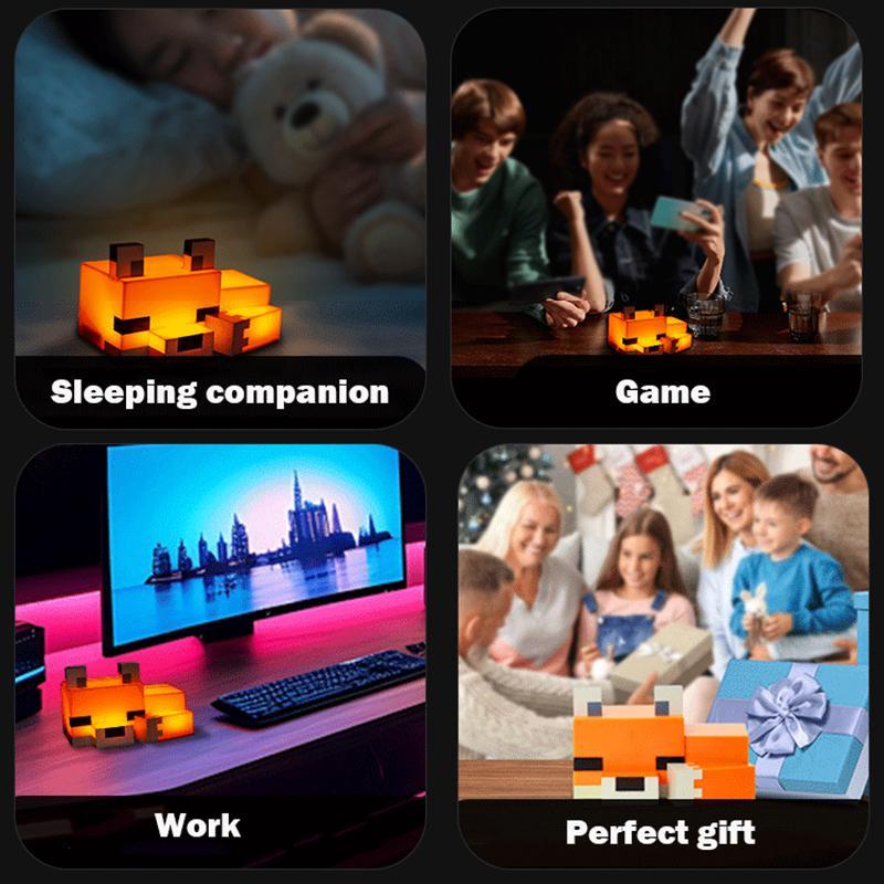 Cute Fox Design Decorative Night Light, Soft Orange Glow, Gaming Room Decor for Boys and Girls, Novelty Lighting for Playroom and Bedroom, Best Friend Gift Ideas