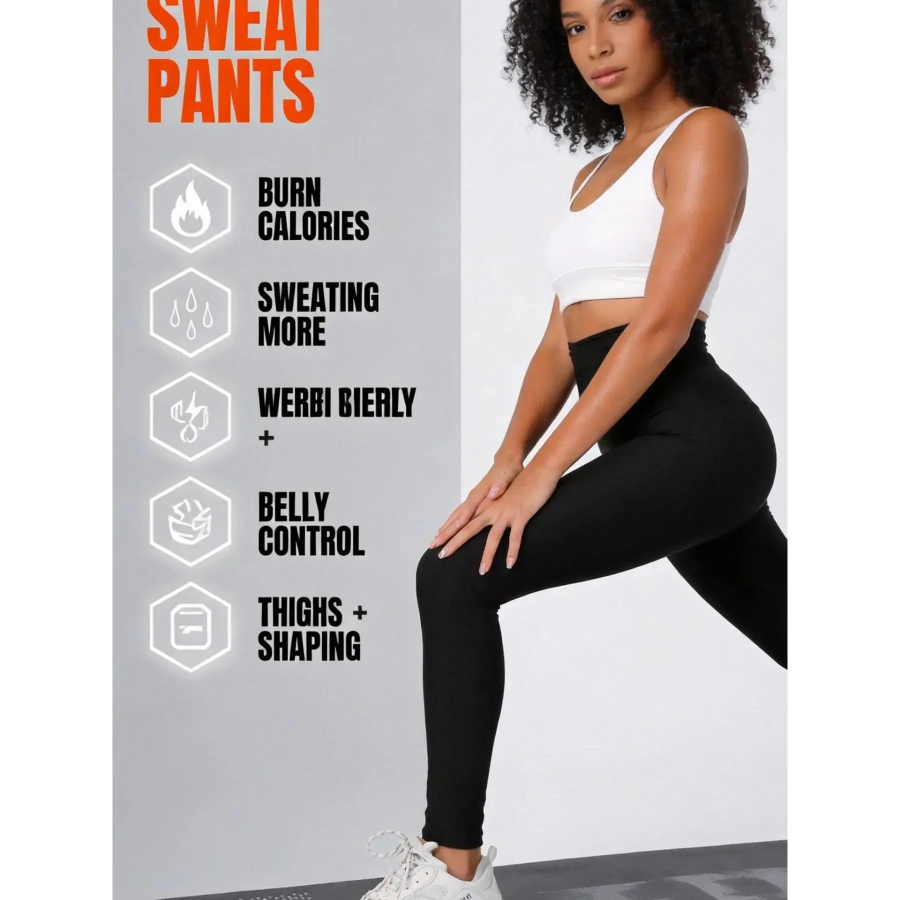 Women's Non-Slip High Waist Sauna Sweat Tight Sports Leggings Sportswear Clothing with Silver Heat Trapping Lining Thermal Workout Pants Body Shaping Compression Athletic Leggings for Gym Yoga Running & Daily Fitness Training