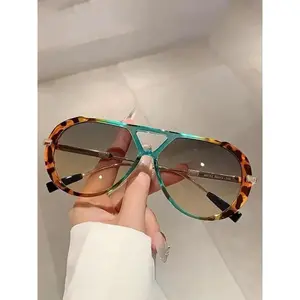 Full Rim Vintage Pilot Sunglasses - Luxury Designer Men's Sunglasses, Outdoor Punk Style Shades for Male & Women