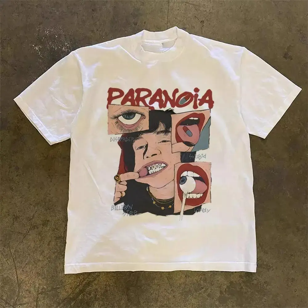 Abstract Cute Cartoon Graphic T-Shirt |   American Retro Streetwear |   Oversized Unisex Tee |   100% Cotton |