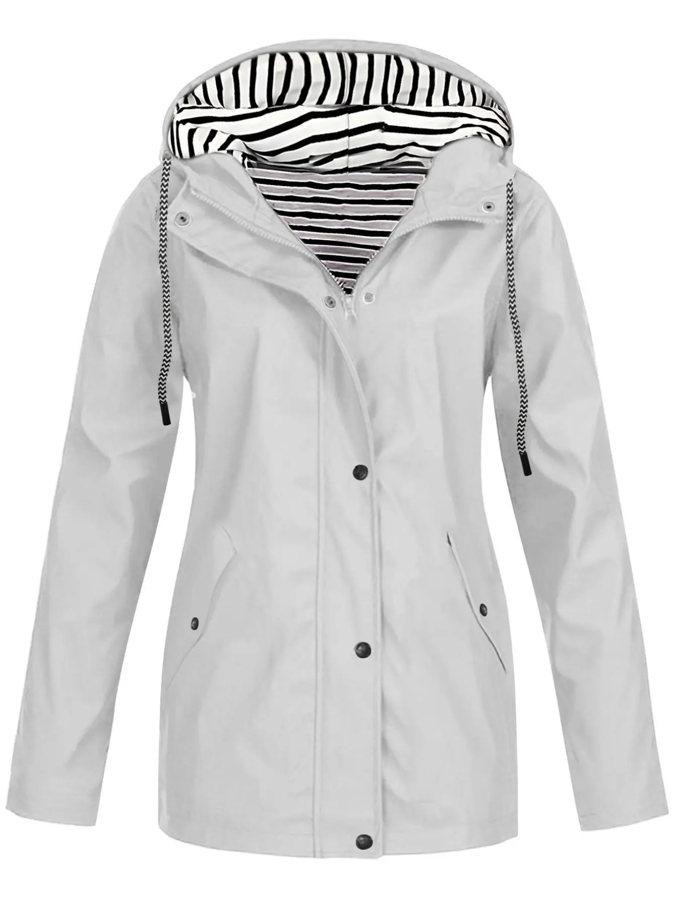 New Women's Hooded Casual Versatile Jacket, Drawstring Windbreaker, Outdoor Female Coat, Stylish and Comfortable Outerwear