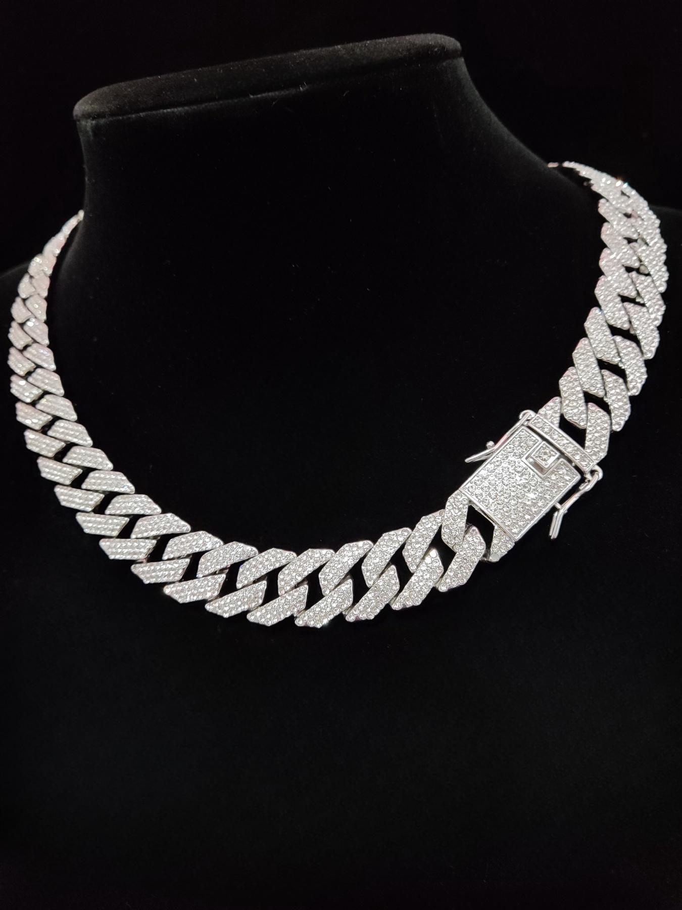 16mm Wide Miami Cuban Chain Necklace, Cuban Link Necklace, Fashionable Punk Style Jewelry for Party, Daily Clothing Decor, Trendy All-match & Exquisite Jewelry for Birthday Gift