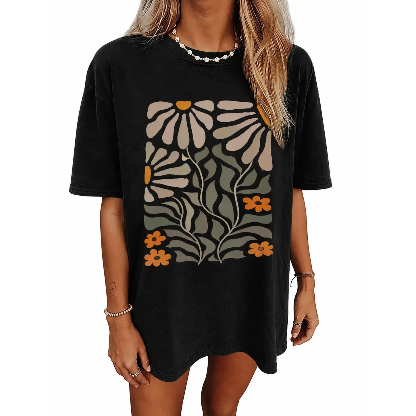 Oversized Nashville Music City T-Shirt Women Oversized Shirts Rock Band Tshirt Vintage Guitar Wings Graphic Tees