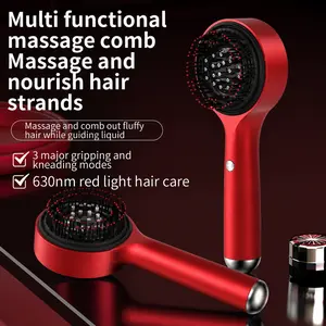 Electric Vibration Massage Comb Red Light Therapy Hair Growth Massage Scalp Brush Anti Hair Loss Liquid Oil Applicator Hair Care