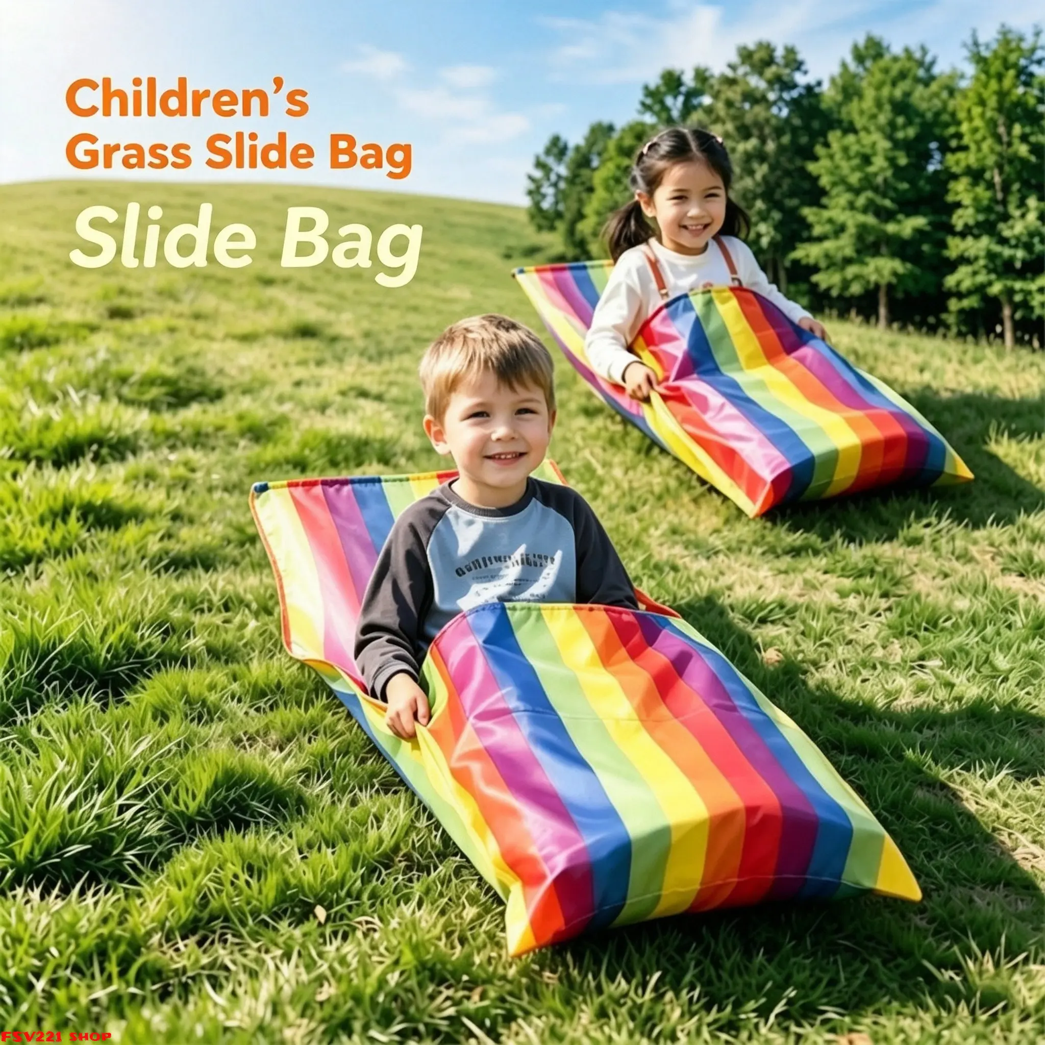Kids Reusable Rainbow Lawn Slide Mat Non-Slip Bottom Slippery Surface For Outdoor Backyard Hill Grass Play Durable Rainbow Grass Sliding Mat Large Slippery Slide Sheet For Kids Outdoor Backyard Summer Fun Activities campingessentials