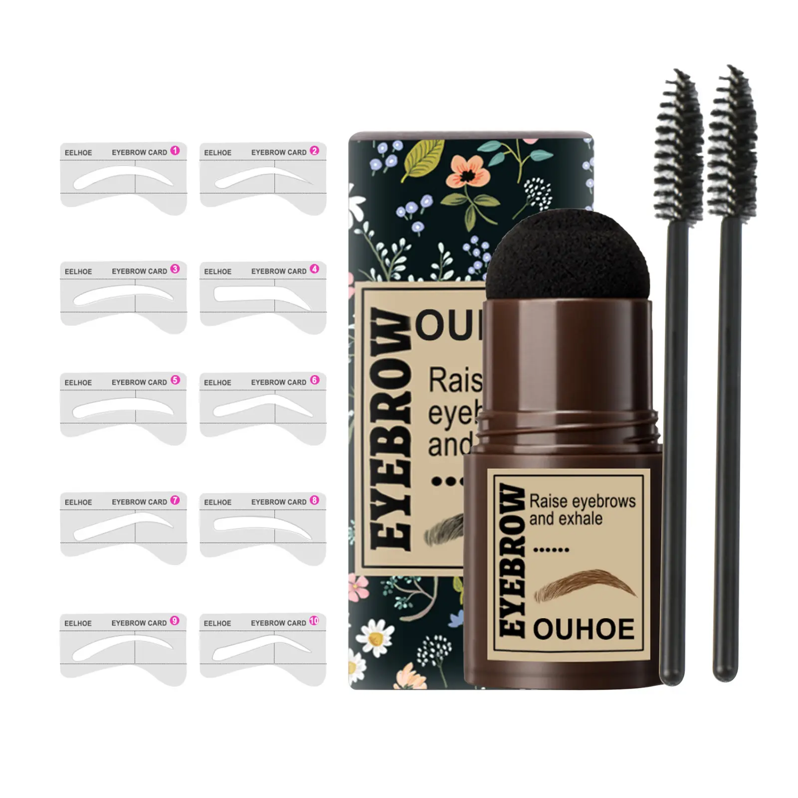Eyebrow Stamp & Hairline Shade Powder - Lazy Brows Contour Tool, Waterproof, Sweatproof, Creates Natural Shape, Beauty Makeup Haircare Cosmetic