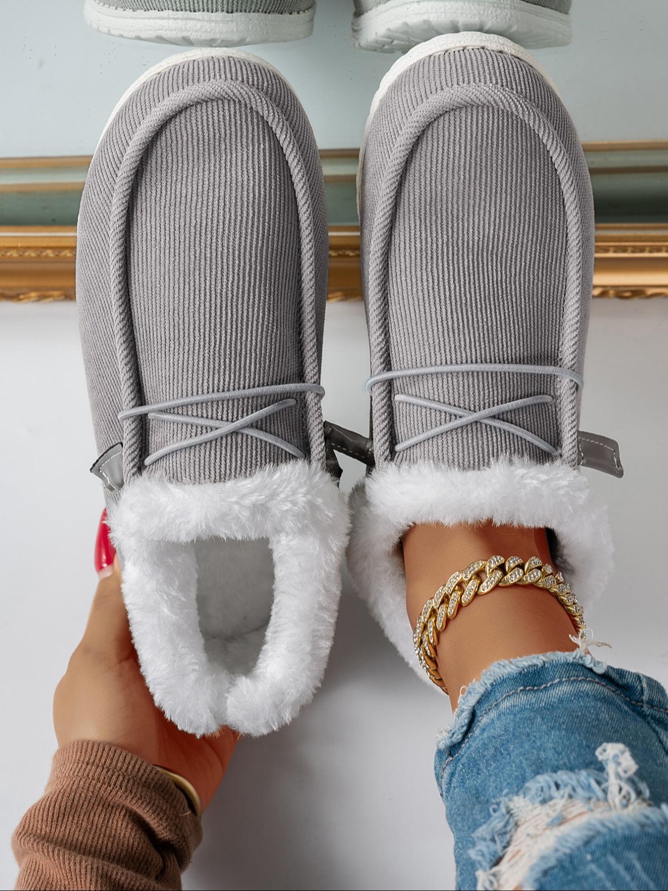 Women's Fleece Lined Corduroy Loafers, Warm & Lightweight Design, Perfect for Fall Winter Daily Wear, Home Outdoor Activities