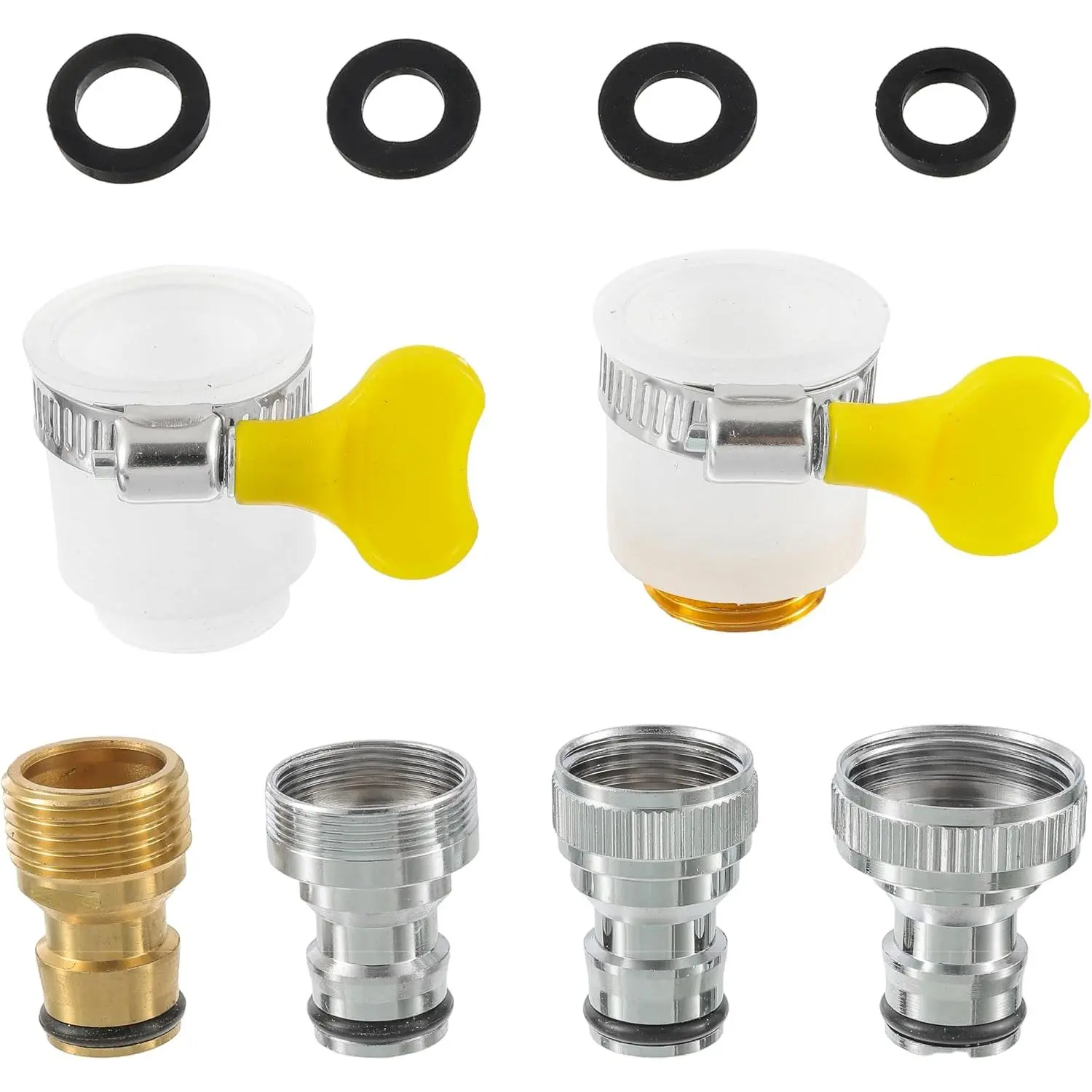 6‑ Faucet Quick‑Connector Kit,2  Faucet Adapters | 4 Washing‑Machine Quick Connectors, Sink‑Tap‑to‑Garden‑Hose Adapter for Dishwasher, ‑Wash and Household Water Connection