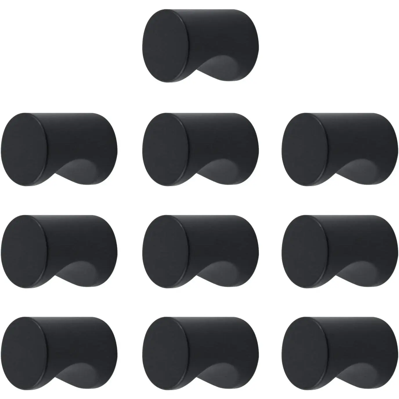 Alloy Cylinder Drawer Pulls Wardrobe Knobs Modern Cylindrical Handle for Cabine,Dresser wih Mouning Screws Pack of 10(Mae Black,0.7"x0.9")